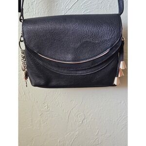 Lauren Conrad Black Faux Leather Crossbody Bag
